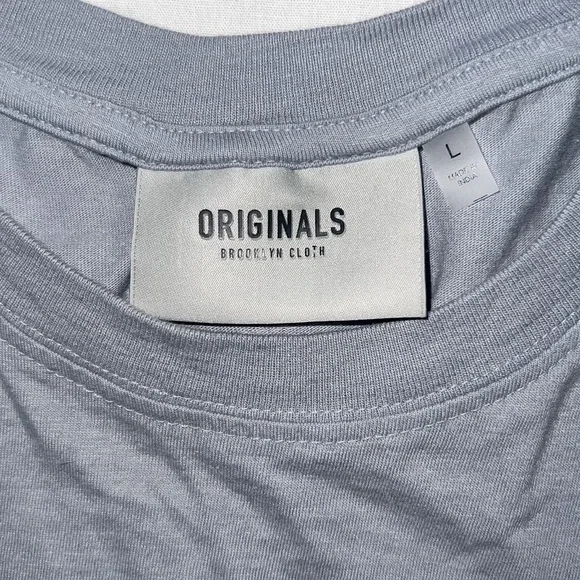 Brooklyn Cloth Originals Center Chest Tonal Embroidery Tee, Size L - Picture 2 of 9